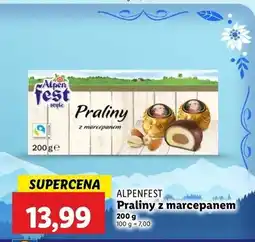 Lidl Praliny marcepanowe z kremem orzechowo-kakaowym w czekoladzie Alpen Fest oferta