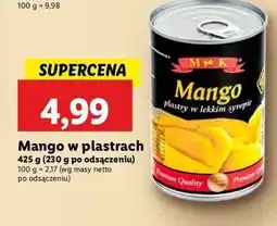 Lidl Mango plastry w lekkim syropie M&K oferta