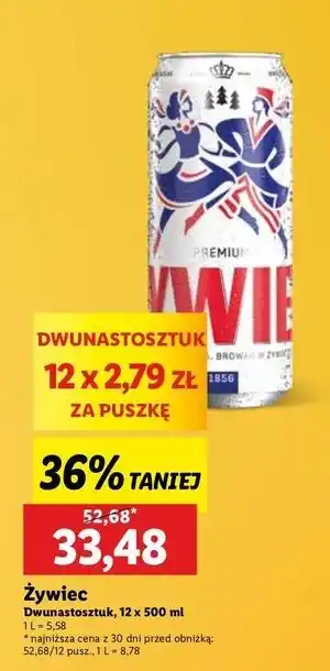 Lidl Piwo Żywiec Jasne Pełne oferta