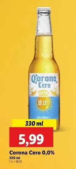 Lidl Piwo Corona Cero oferta