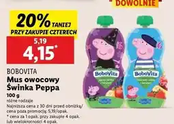 Lidl Mus truskawki i wiśnia z bananem peppa pig Bobovita oferta