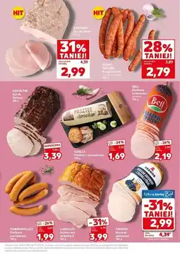 Kaufland Szynka biała Kabanos oferta