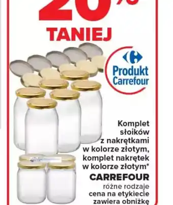 Carrefour Komplet słoików z nakrętkami oferta