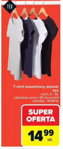 Carrefour T-shirt bawełniany damski TEX oferta
