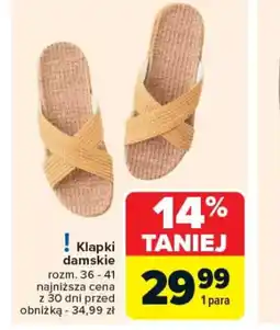 Carrefour Klapki damskie oferta