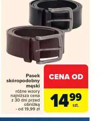 Carrefour Pasek skóropodobny męski oferta