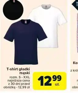Carrefour T-shirt gładki męski oferta