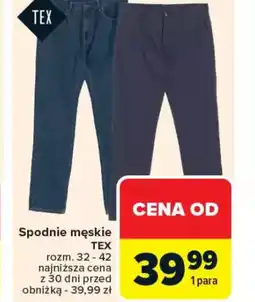 Carrefour Spodnie męskie TEX oferta
