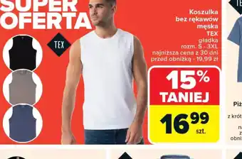Carrefour Koszulka bez rękawów męska TEX oferta