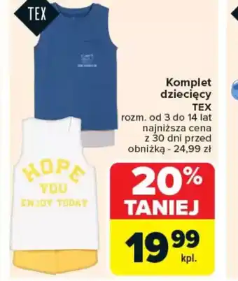 Carrefour Komplet dziecięcy TEX oferta
