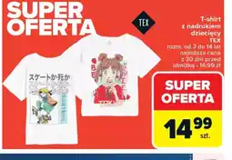 Carrefour T-shirt z nadrukiem dziecięcy TEX oferta