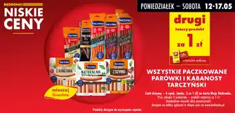 Biedronka Paczkowane parówki i kabanosy tarczyński oferta
