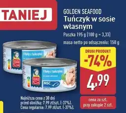 ALDI Filety z tuńczyka w sosie własnym Golden seafood oferta