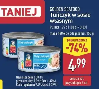 ALDI Filety z tuńczyka w sosie własnym Golden seafood oferta