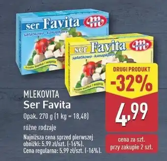 ALDI Ser sałatkowo-kanapkowy 12 % Mlekovita favita oferta