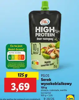 Lidl Deser twarogowy karmelowy saszetka PILOS HIGH PROTEIN oferta