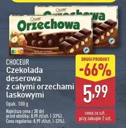 ALDI Czekolada deserowa z całymi orzechami laskowymi Choceur oferta