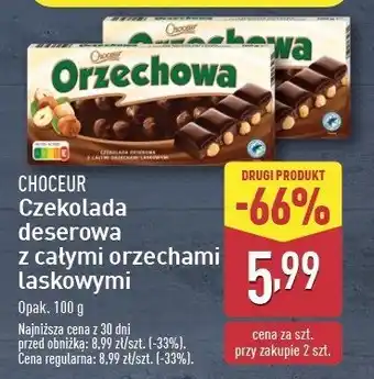 ALDI Czekolada deserowa z całymi orzechami laskowymi Choceur oferta