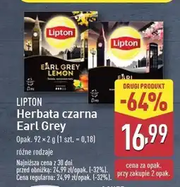 ALDI Herbata earl grey lemon Lipton special collection oferta