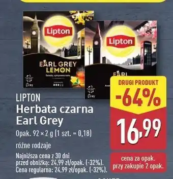 ALDI Herbata earl grey lemon Lipton special collection oferta