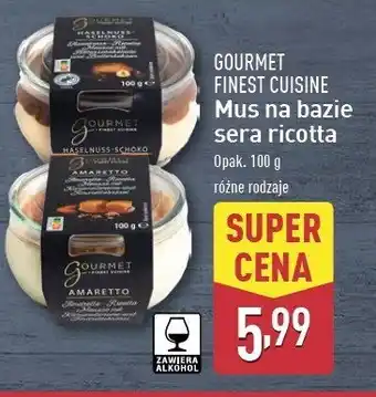 ALDI Mus na bazie sera ricotta czekoladowy Gourmet finest cuisine oferta