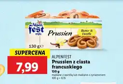 Lidl Prussien z ciasta francuskiego maślane z cynamonem Alpen fest oferta