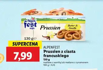Lidl Prussien z ciasta francuskiego maślane z cynamonem Alpen fest oferta