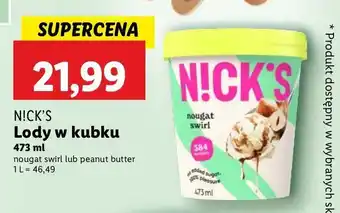 Lidl Lody peanut butter chocolate Nick's oferta
