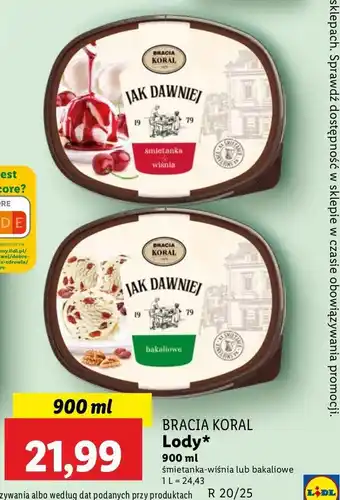 Lidl Lody bakaliowe Bracia koral lody jak dawniej oferta