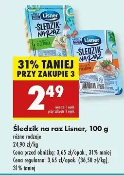 Biedronka Śledzik na raz pikantny Lisner śledzik na raz oferta