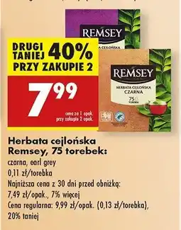 Biedronka Herbata ceylon Remsey oferta