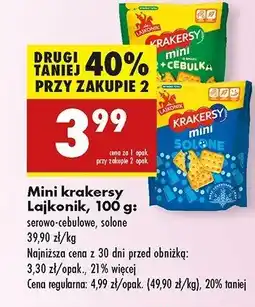Biedronka Krakersy ser i cebula Lajkonik mini krakersy oferta