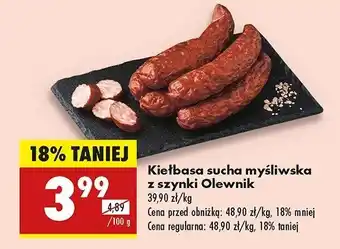 Biedronka Kiełbasa myśliwska z szynki Olewnik oferta