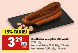 Biedronka Kiełbasa wiejska Olewnik oferta