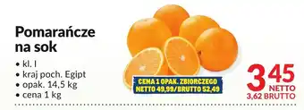 Makro Pomarańcze na sok Makro oferta