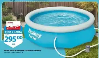 Auchan Basen rozporowy na stelażu wym. 305 x 76 cm Bestway oferta