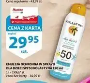 Auchan Emulsja ochronna dla dzieci skóra wrażliwa spf 50+ Kolastyna oferta