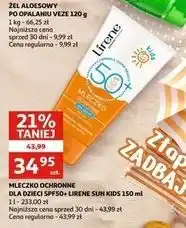Auchan Mleczko chroniące przed słońcem spf 50 bez zapachu Lirene Kids oferta