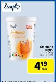 Carrefour Express Śmietana 18% Simpl oferta