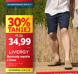 Lidl Bermudy męskie z lnem Livergy oferta
