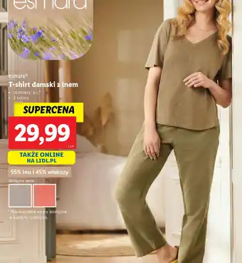 Lidl T-shirt damski z lnem oferta