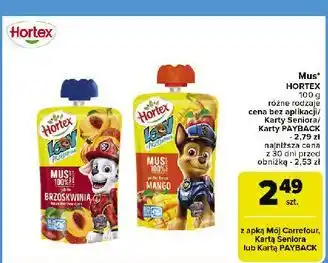 Carrefour Mus banan jabłko mango Hortex Leon oferta