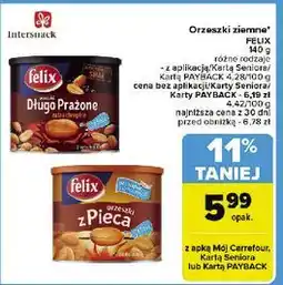Carrefour Orzeszki długo prażone extra chrupkie z solą Felix oferta