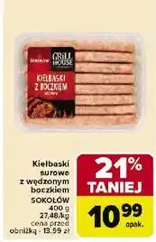 Carrefour Kiełbaski z boczkiem wędzonym Sokołów Grill House oferta