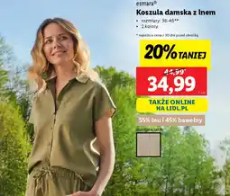 Lidl Koszula damska z lnem esmara oferta
