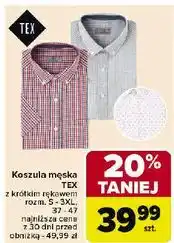 Carrefour Koszula męska z krótkim rękawem s-3xl Tex oferta
