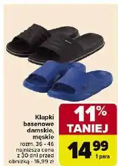 Carrefour Klapki basenowe damskie 36-46 oferta