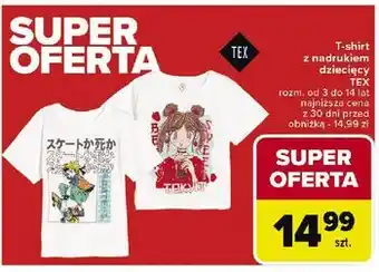 Carrefour T-shirt dziecięcy z nadrukiem 3-14 lat Tex oferta