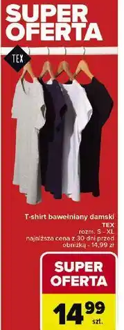 Carrefour T-shirt damski gładki rozm. s-xl Tex oferta