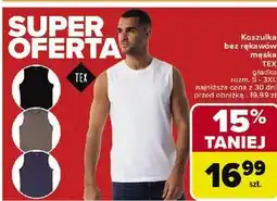 Carrefour Koszulka męska bez rękawów s-3xl Tex oferta